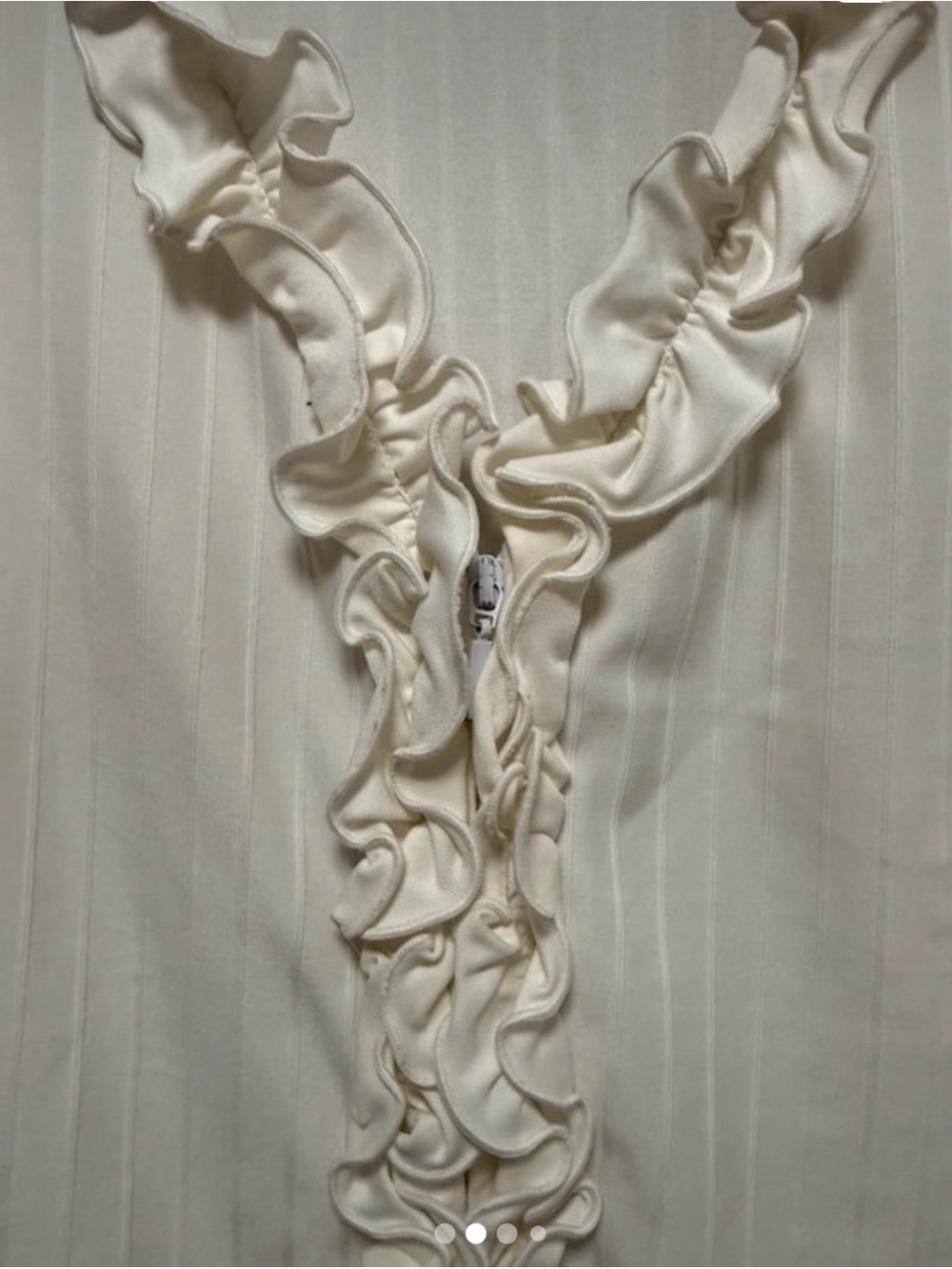 Cache Ivory Ruffle-Trim Button Down Top - Picture 2 of 4